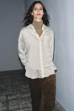 Рубашка из струящейся ткани в полоску — ZW COLLECTION- Заказать в России