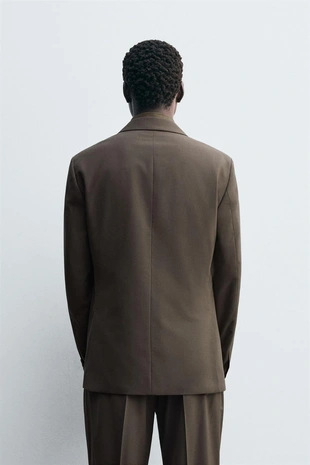 Taupe grey | 1564/360/832 - Zara Двубортный костюмный блейзер