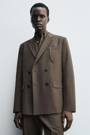 Двубортный костюмный блейзер- Заказать в России