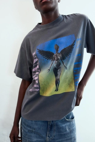 Футболка с эффектом потертости NIRVANA©- Заказать в России