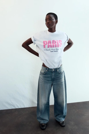 Футболка с надписью и короткими рукавами- Заказать в России