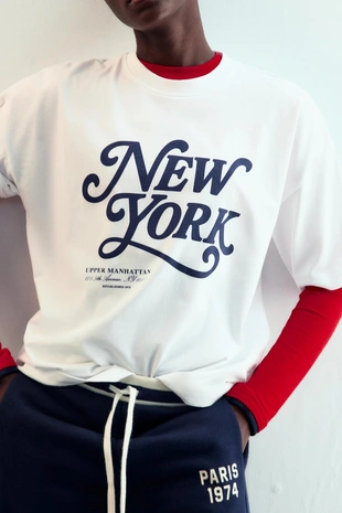 Футболка с надписью и короткими рукавами- Заказать в России