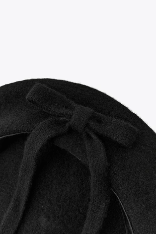 Купить Zara Берет из 100% шерсти с бантом
