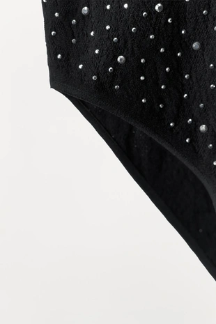 Бесшовное кружевное боди с блёстками- Заказать в России