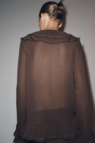 Блуза с воланами и бусинами — ZW COLLECTION- Заказать в России