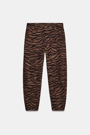 Брюки BARREL с анималистическим узором- Заказать в России