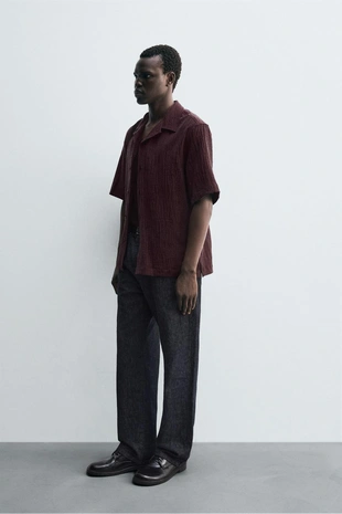 Рубашка свободного кроя с текстурой- Заказать в России