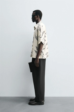 Рубашка с цветочным принтом- Заказать в России