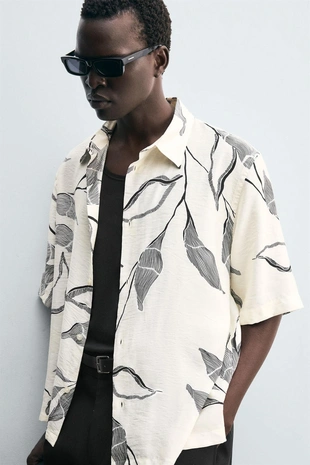 Рубашка с цветочным принтом- Заказать в России