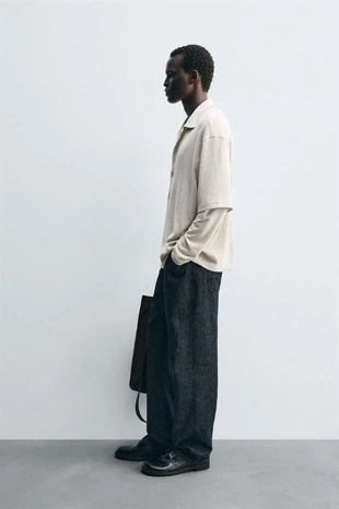 Рубашка свободного кроя с текстурой- Заказать в России