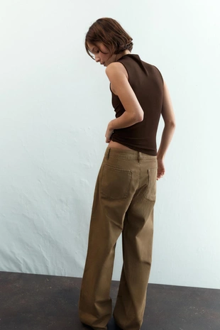 Brown | 3641/871/700 - Zara Топ из хлопка и модала