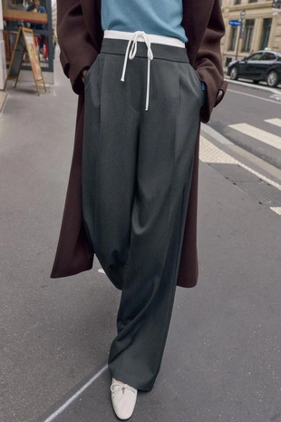 Брюки WIDE LEG с двойным поясом