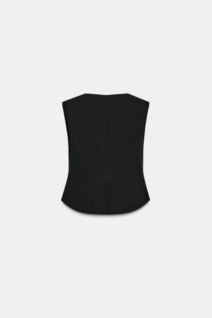 Купить Zara Топ из крепа с баской и подплечниками
