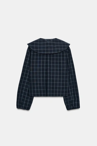 Рубашка из поплина в клетку с воротником питер пэн- Заказать в России