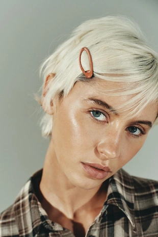 Приталенная рубашка в клетку- Заказать в России