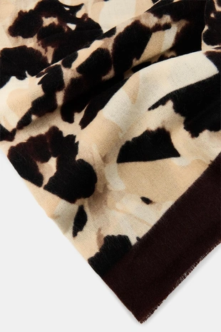 Купить Zara Шарф с принтом и необработанными кромками