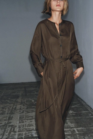 Платье в горошек с поясом — ZW COLLECTION- Заказать в России