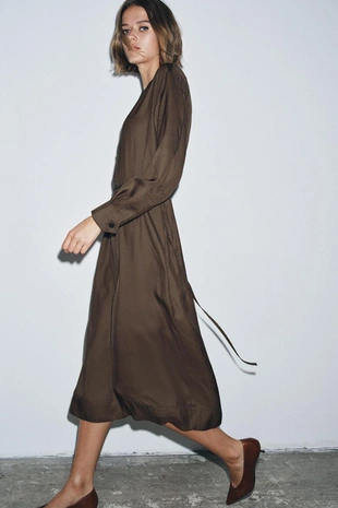 Платье в горошек с поясом — ZW COLLECTION- Заказать в России