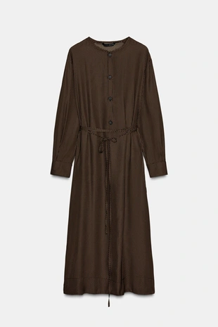 Платье в горошек с поясом — ZW COLLECTION- Заказать в России