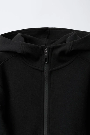 Black | 4729/799/800 - Zara Спортивная толстовка на молнии из ткани интерлок