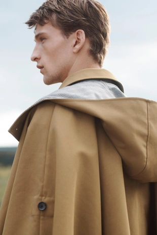 Пончо LIMITED EDITION с контрастной клеткой и водоотталкивающей отделкой- Заказать в России