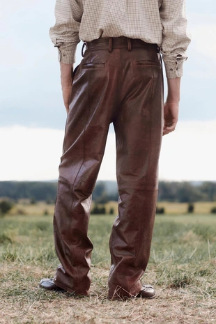Brown | 5479/701/700 - Zara Кожаные брюки для костюма LIMITED EDITION