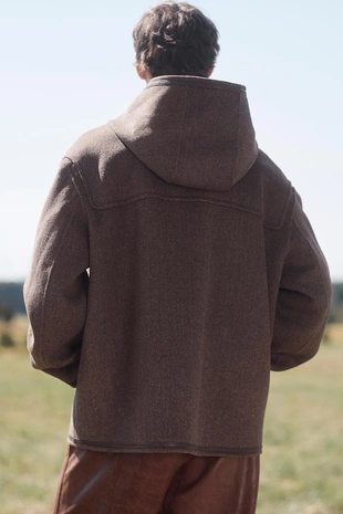 Пальто из ограниченной коллекции из шерсти с контрастной отделкой в клетку до середины икры- Заказать в России