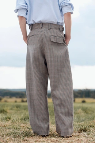 Brown | 5800/044/700 - Zara Брюки из шерсти в клетку, лимитированная коллекция
