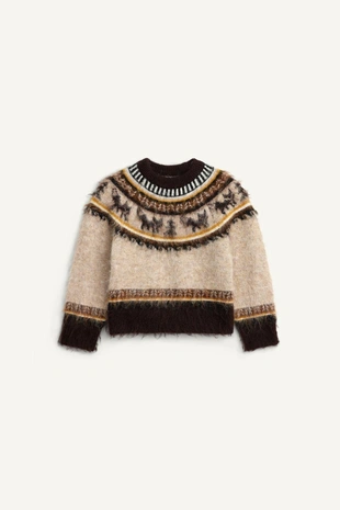 Ограниченное издание вязаного свитера с принтом- Заказать в России