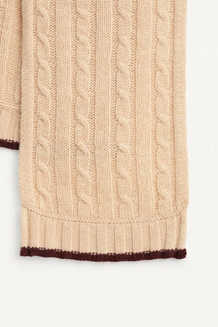 Light beige | 3284/714/052 - Zara Шарф с косами ограниченной коллекции 100% шерсть