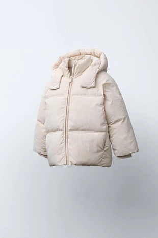 Стеганое пальто с капюшоном WATER REPELLENT- Заказать в России