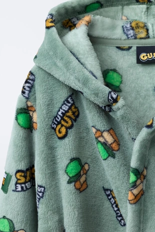 Green | 5302/792/500 - Zara Халат AGES 3-14 / STUMBLE GUYS ™ © SCOPELY из флиса
