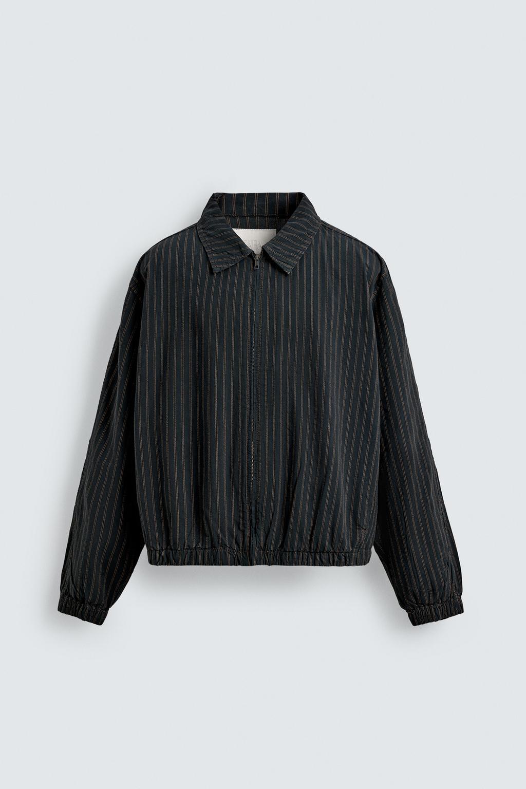 КУРТКА ИЗ РЕЛЬЕФНОЙ ТКАНИ В ПОЛОСКУ