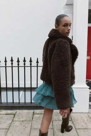 Куртка из искусственной овчины- Заказать в России