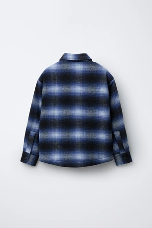 Blue | 3183/756/400 - Zara Стеганая куртка-рубашка в клетку
