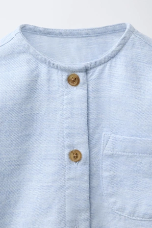 Light blue | 6048/552/406 - Zara Рубашка меланжевая