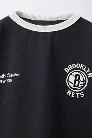 Dark anthracite | 0377/603/898 - Zara Футболка с принтом BROOKLYN NETS NBA
