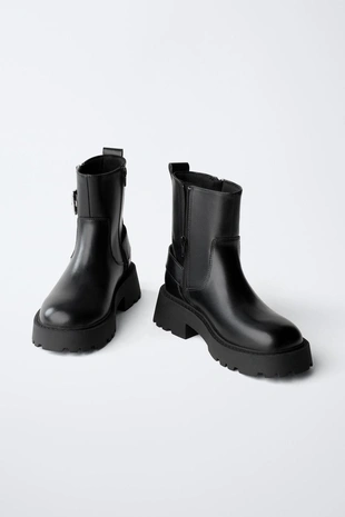 Black | 2134/630/800 - Zara Ботинки с пряжками