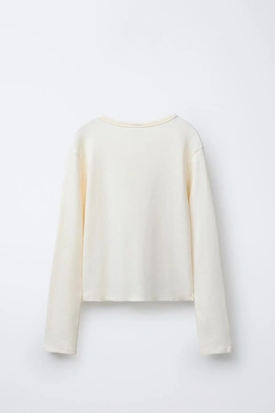 Купить Zara Футболка в рубчик с сердцами и текстом