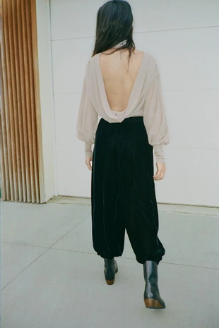 Бархатные брюки-шаровалы- Заказать в России