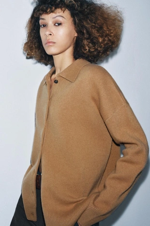 Кардиган оверсайз из 95% шерсти- Заказать в России