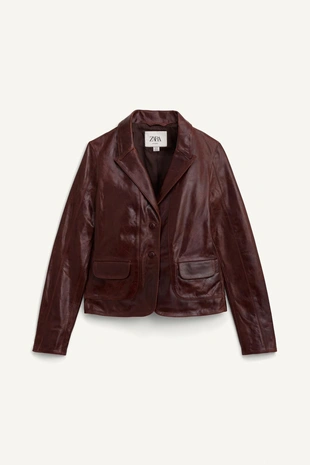 Лимитированное издание кожаного укороченного жакета- Заказать в России