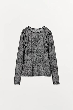 Black | 1758/660/800 - Zara Полупрозрачный топ «паутина» LIMITED EDITION