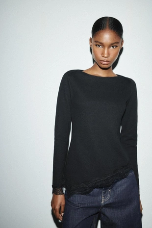 Купить Zara Топ из мягкого кружева