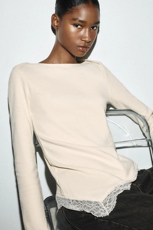 Топ из мягкого кружева- Заказать в России