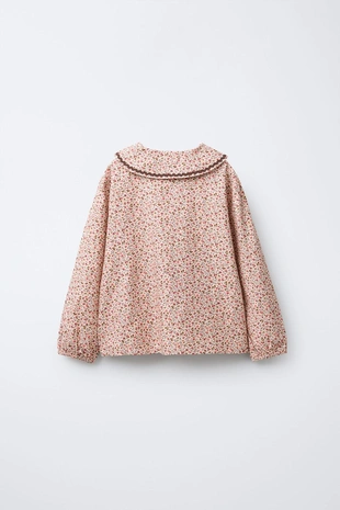 Pink | 5644/487/926 - Zara 2-6 лет/пижама в цветочный принт с кружевом