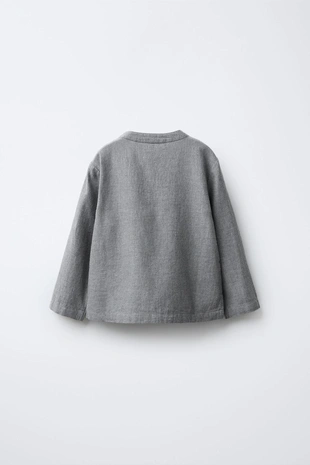 Grey marl | 1562/595/812 - Zara 2-6 лет/пижама с воротником-стойкой