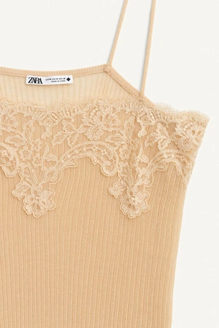 Топ с кружевными деталями LIMITED EDITION RIBBED- Заказать в России