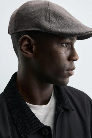 Кепка из фланели с узором «гусиная лапка»- Заказать в России