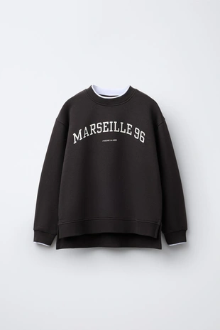 Brown | 9007/651/700 - Zara Комплект из толстовки и расклешенных легинсов с надписью